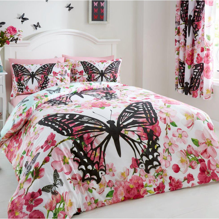 Happy Larry Mccord Pink 144 TC Reversible Duvet Cover Set & Reviews